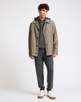 Jogging-style cashmere wool knit pant