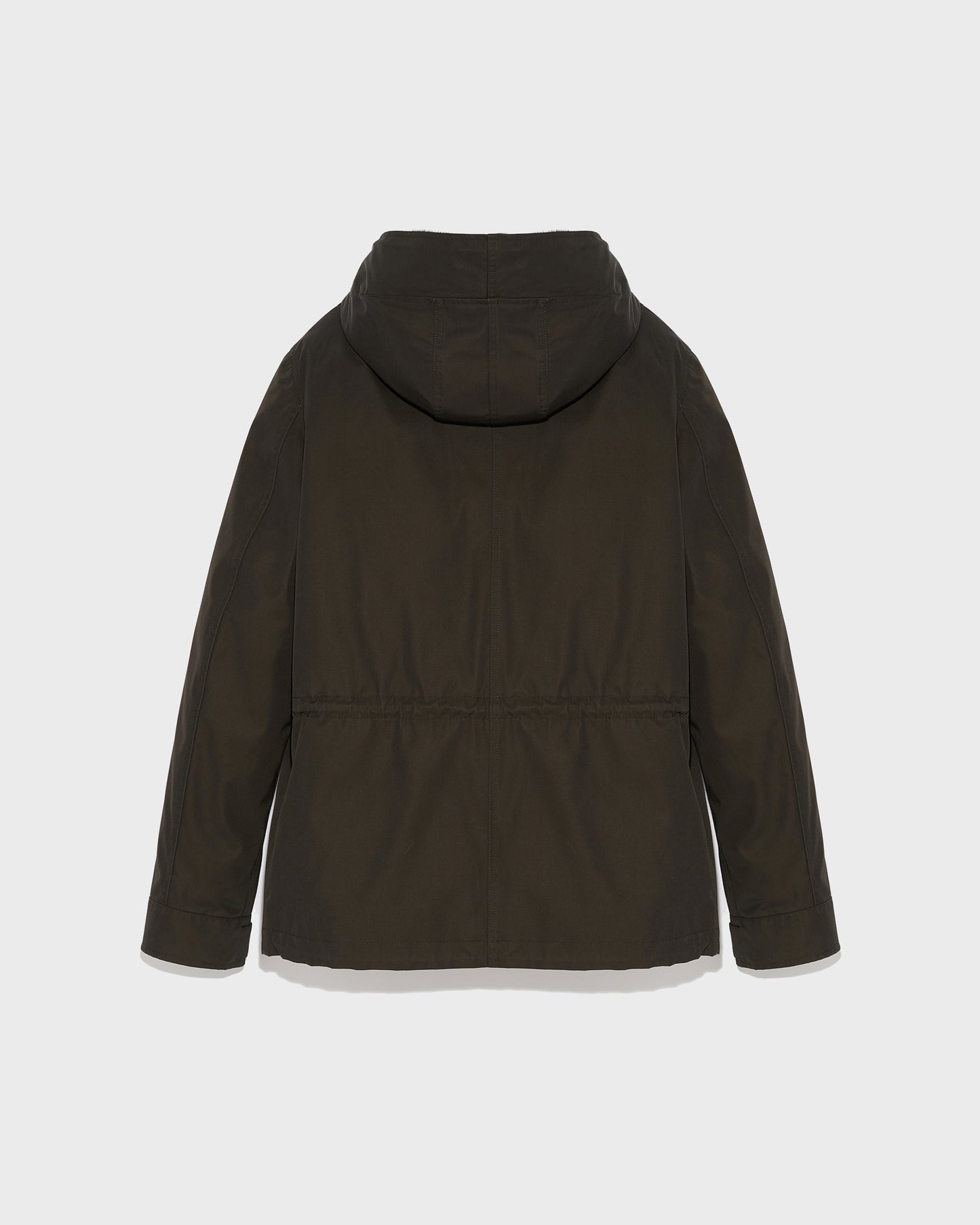 Fitted Parka In waterproof Technical Gabardine And Mink fur