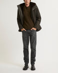 Fitted Parka In waterproof Technical Gabardine And Mink fur