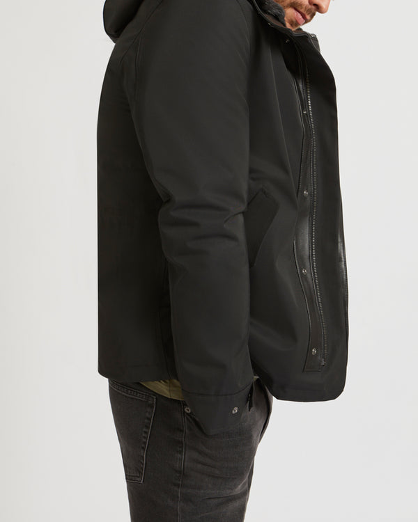 Fitted Parka In waterproof Technical Gabardine And Mink fur