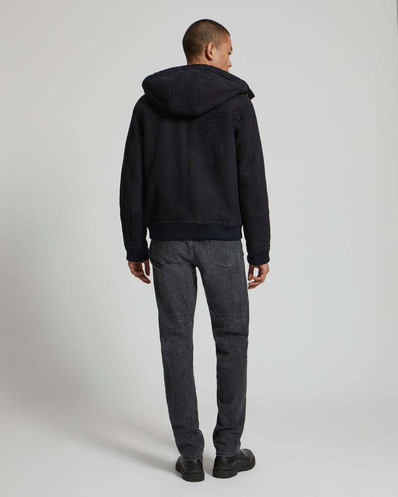 Shearling Hoodie - navy - Yves Salomon