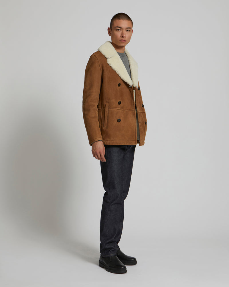 Shearling PeaCoat-Yves Salomon-Winter sale & boxing day