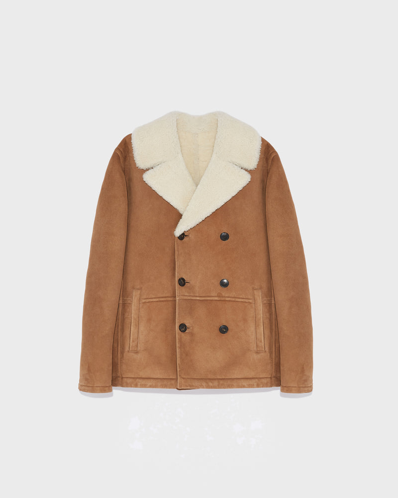 Shearling PeaCoat-Yves Salomon-Winter sale & boxing day