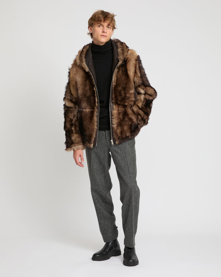 Reversible Toscana lambskin hoodie -Yves Salomon