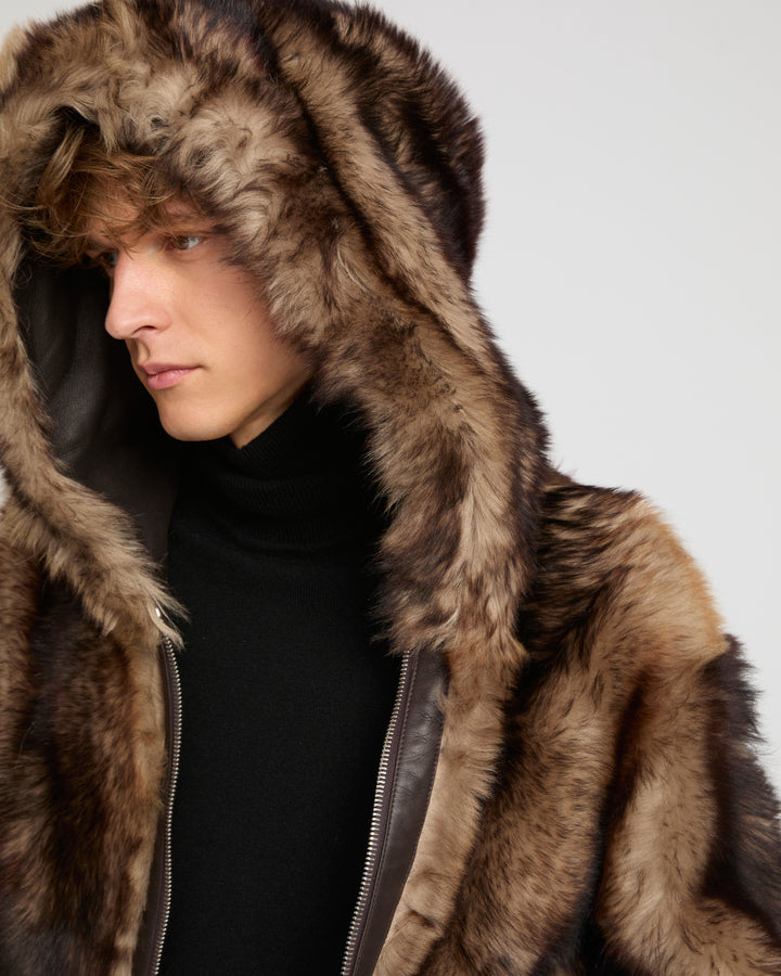 Reversible Toscana lambskin hoodie -Yves Salomon