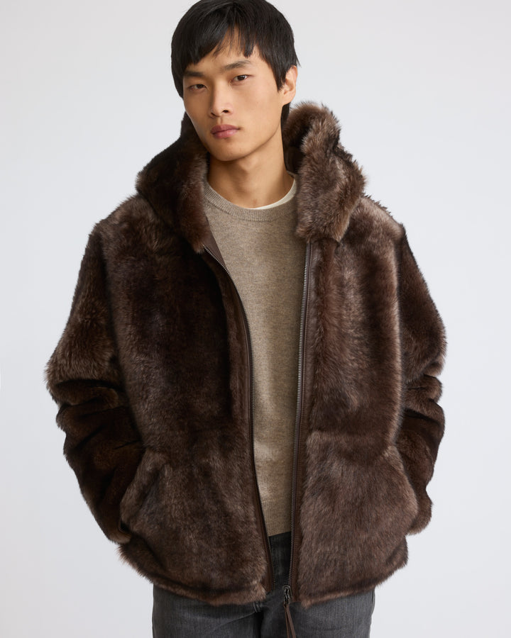 Reversible Toscana lambskin hoodie - Yves Salomon - New Fall/Winter Collection
