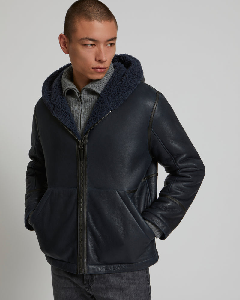 Reversible Shearling Hoodie