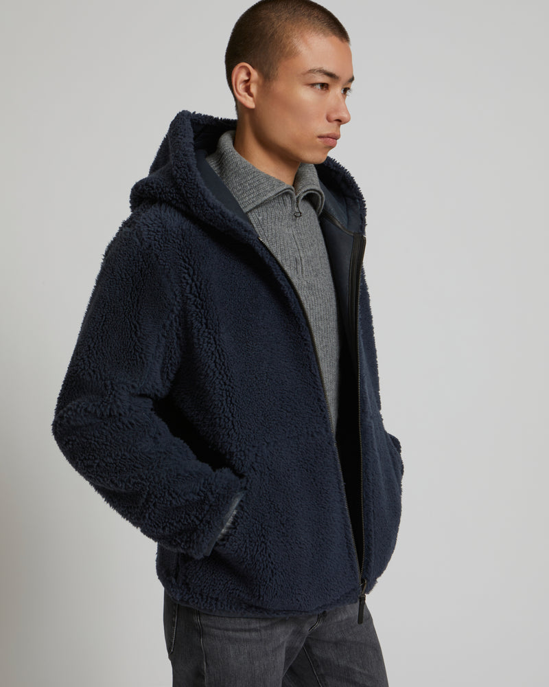 Reversible Shearling Hoodie