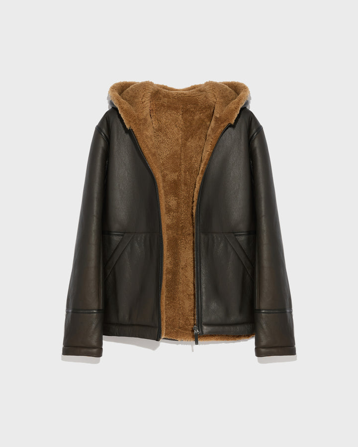 Black Friday - Yves Salomon - Reversible hooded shearling jacket - brown