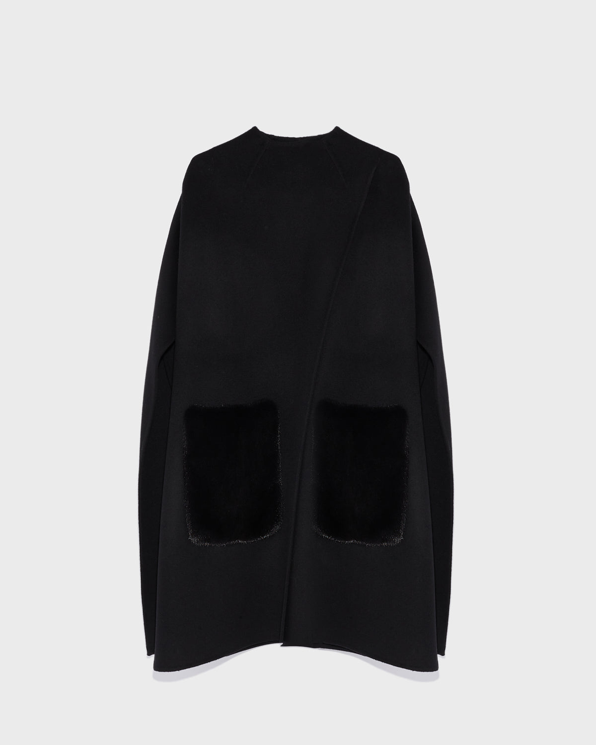 Cashmere wool cape with mink fur -Yves Salomon