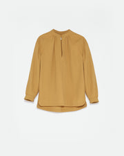 Loose-fit blouse in wool twill