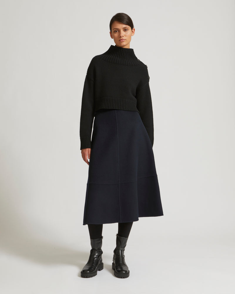Midi skirt in cashmere wool