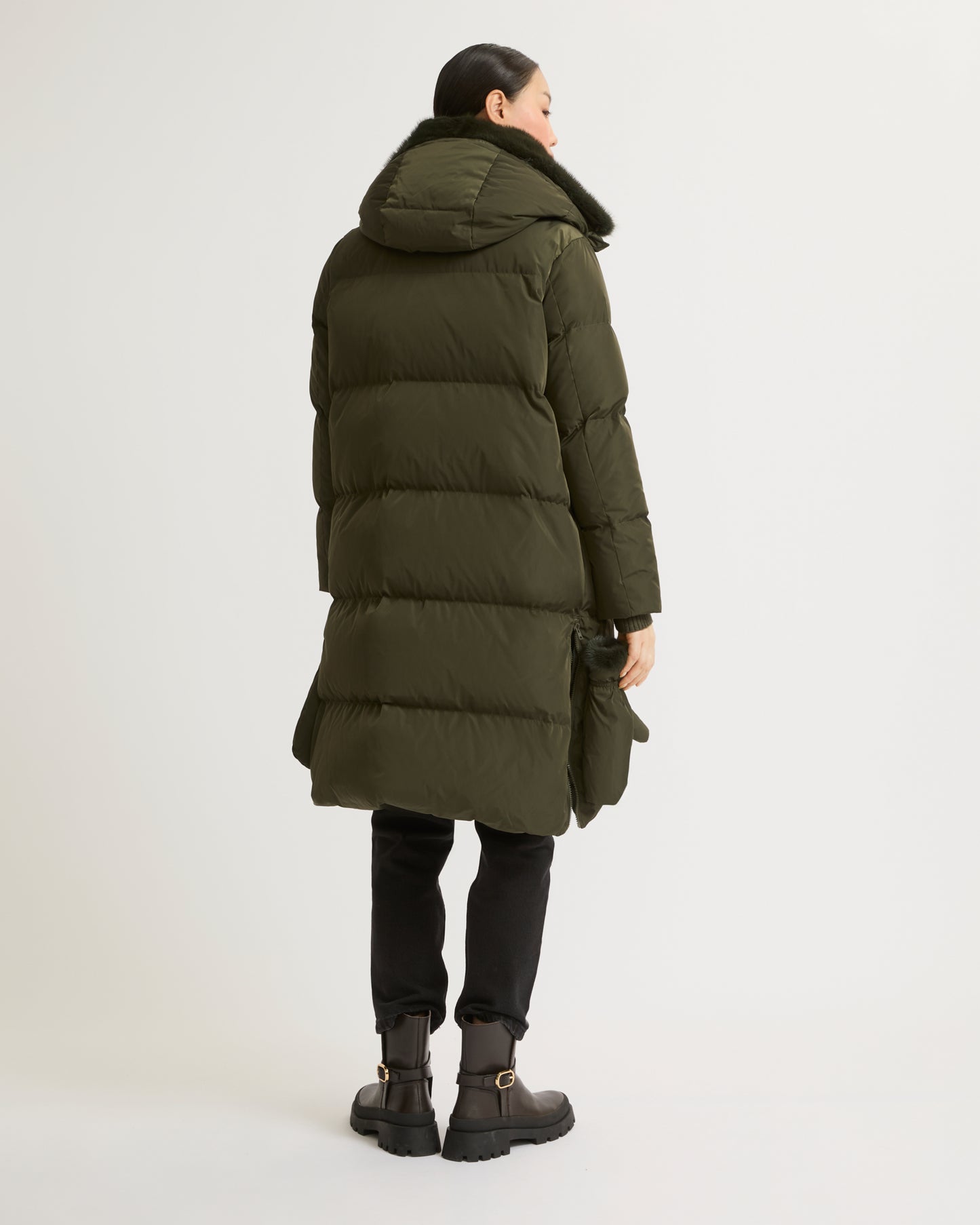 Winter sale & boxing day  -Long belted down jacket in technical fabric