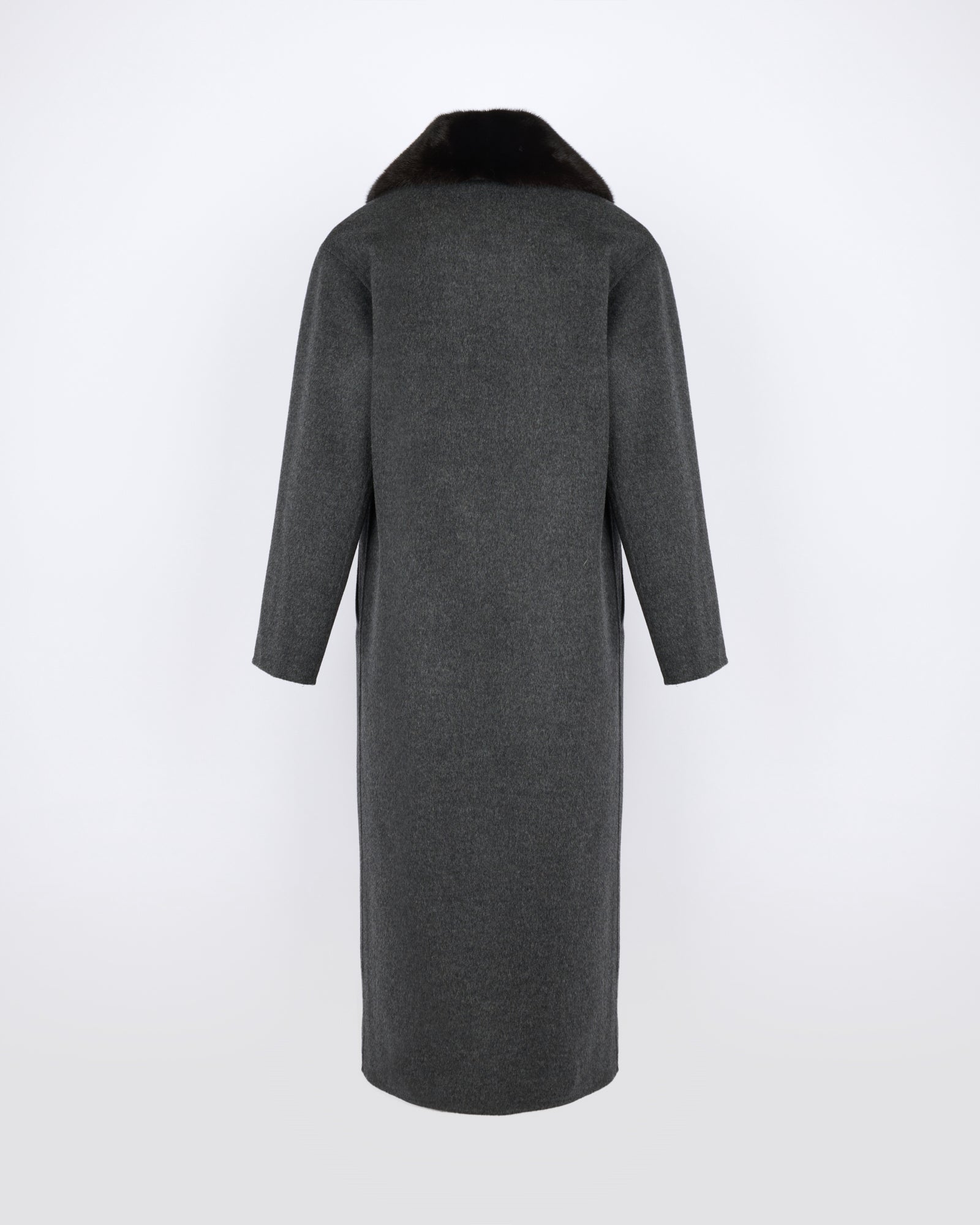 Long cashmere wool coat with mink fur collar - Yves Salomon - New Fall/Winter Collection