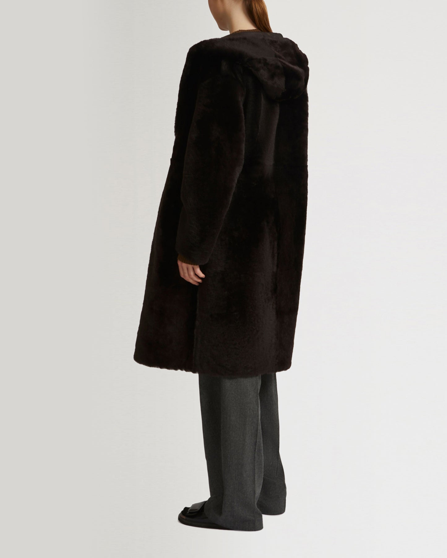 Winter sale & boxing day  -Long hooded shearling coat
