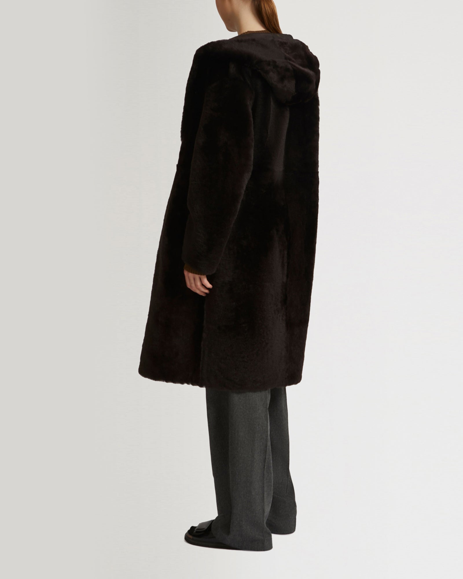 Winter sale & boxing day  -Long hooded shearling coat