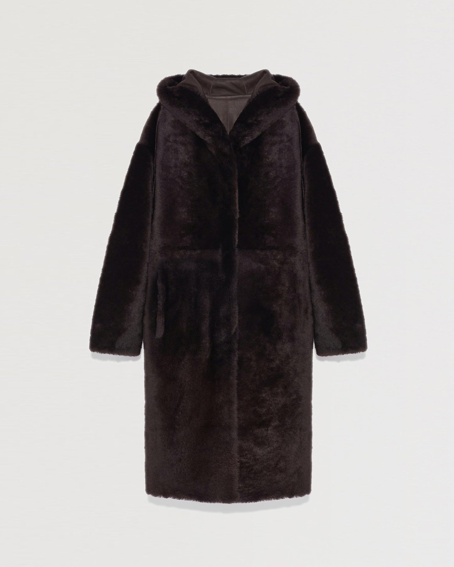 Winter sale & boxing day  -Long hooded shearling coat