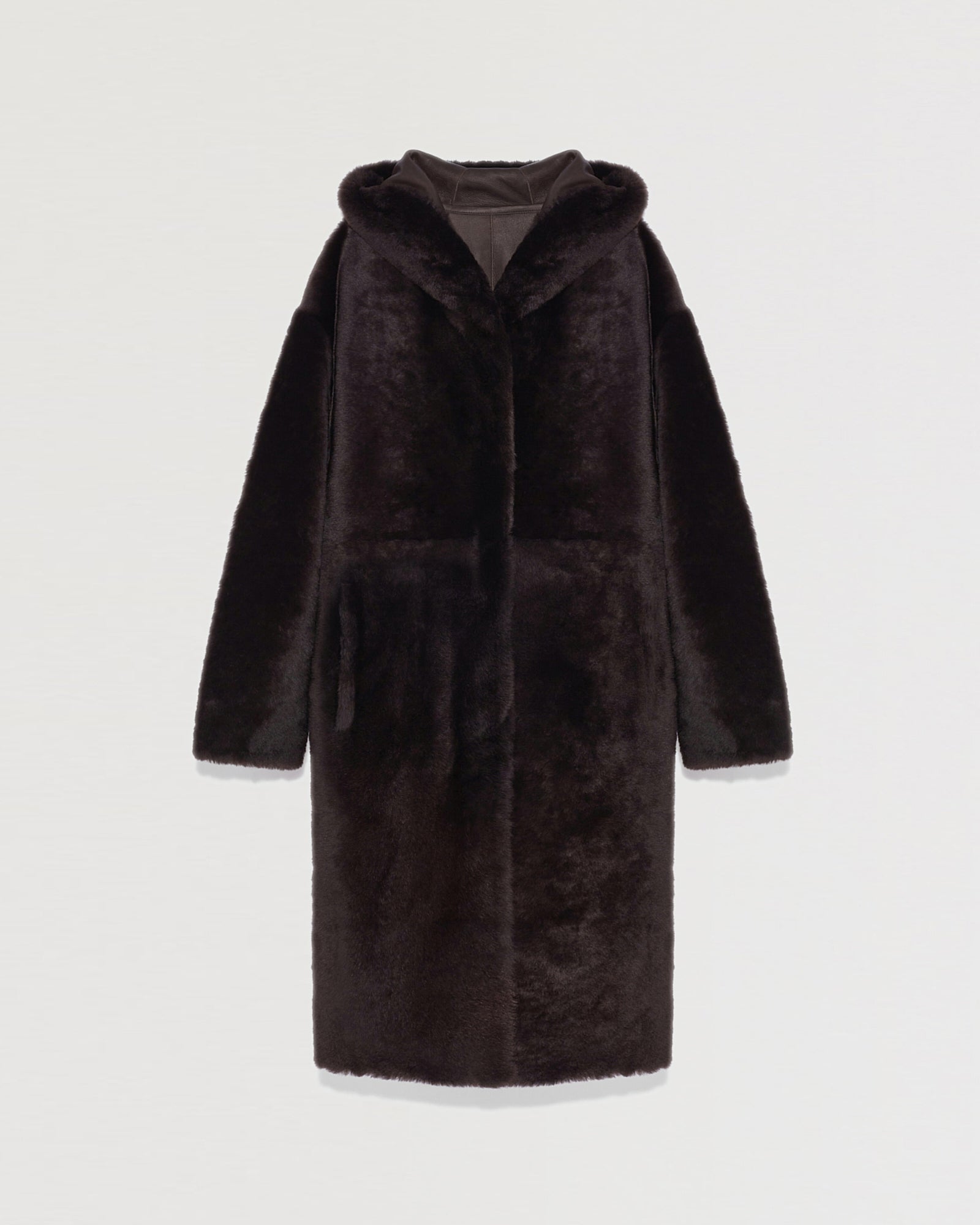Winter sale & boxing day  -Long hooded shearling coat