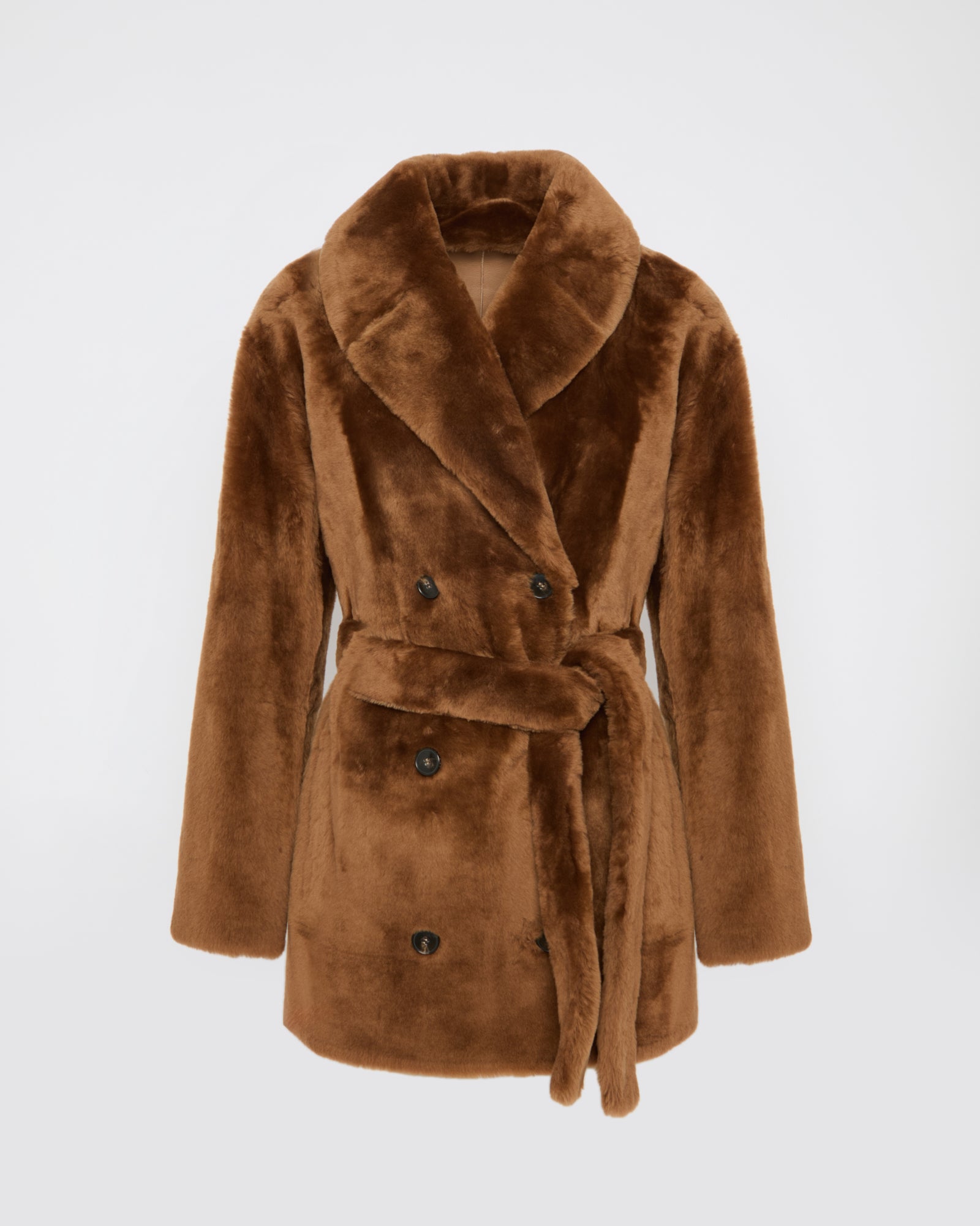 Black Friday 2025- Double-breasted shearling coat