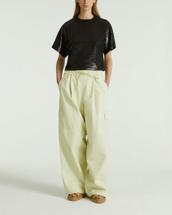 Leather cargo trousers - 
lemonade