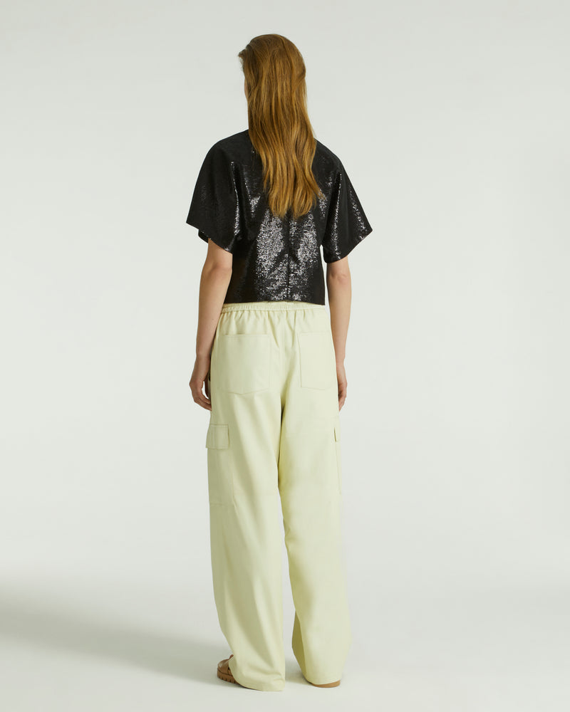 Leather cargo trousers - 
lemonade