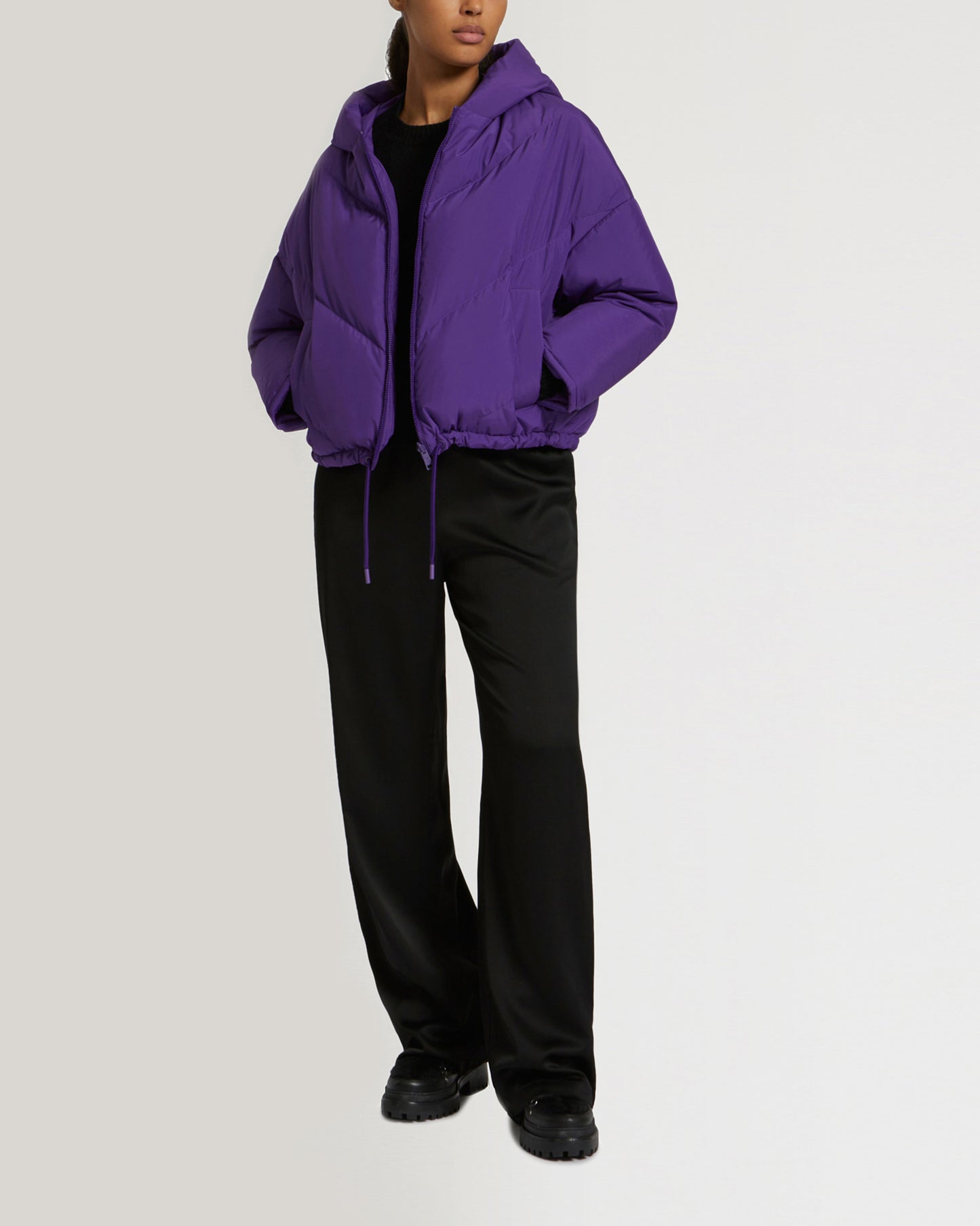 Reversible oversized down jacket waterproof technical fabric-Yves Salomon-Winter sale & boxing day