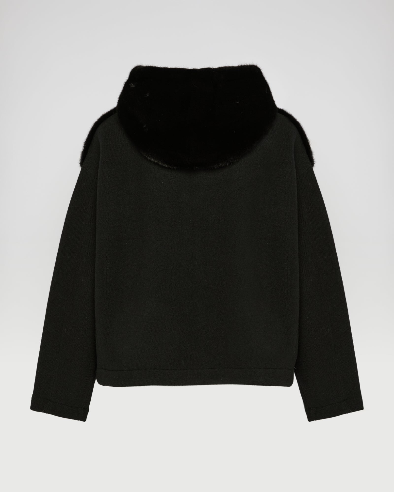 Reversible Hooded Jacket in Mink and Technical Fabric -Yves Salomon