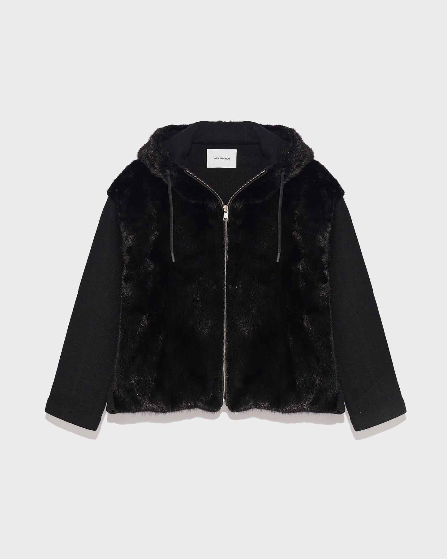 Hooded jacket in knit and mink fur -Yves Salomon