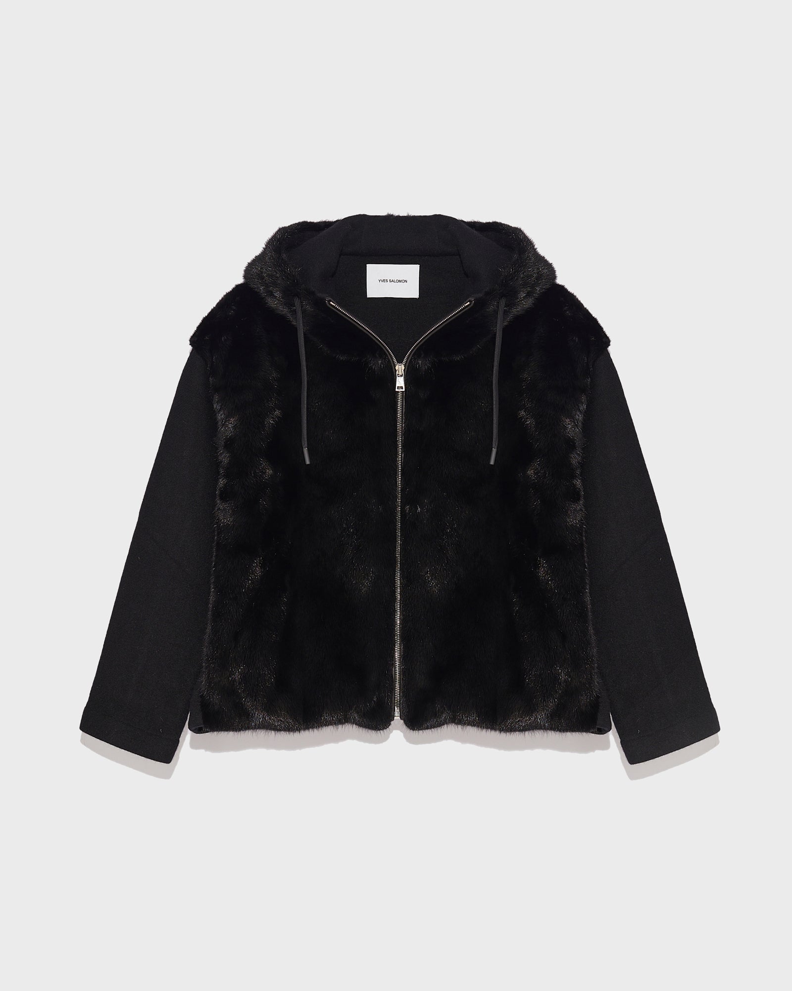 Hooded jacket in knit and mink fur -Yves Salomon