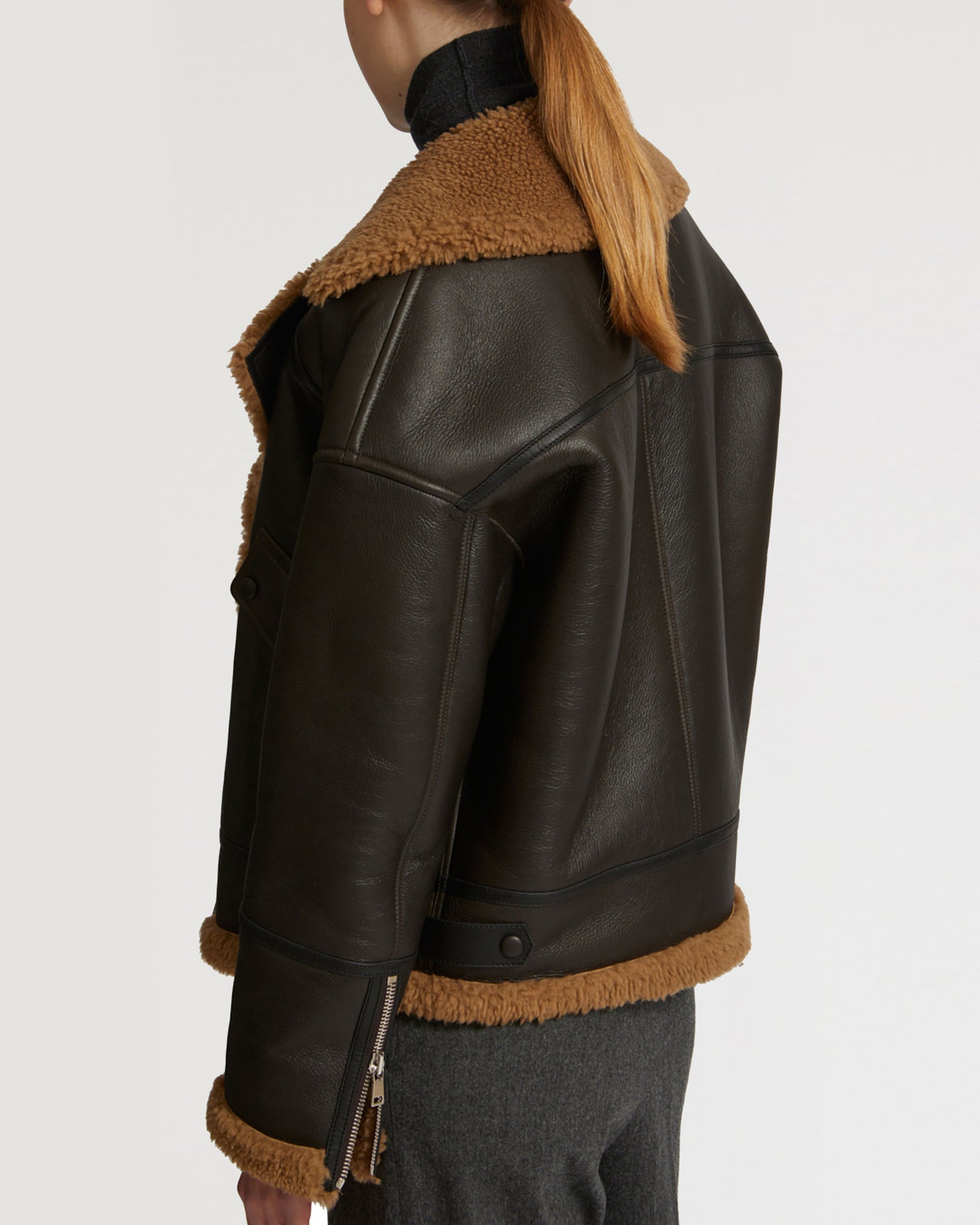 Merino shearling biker jacket -Yves Salomon