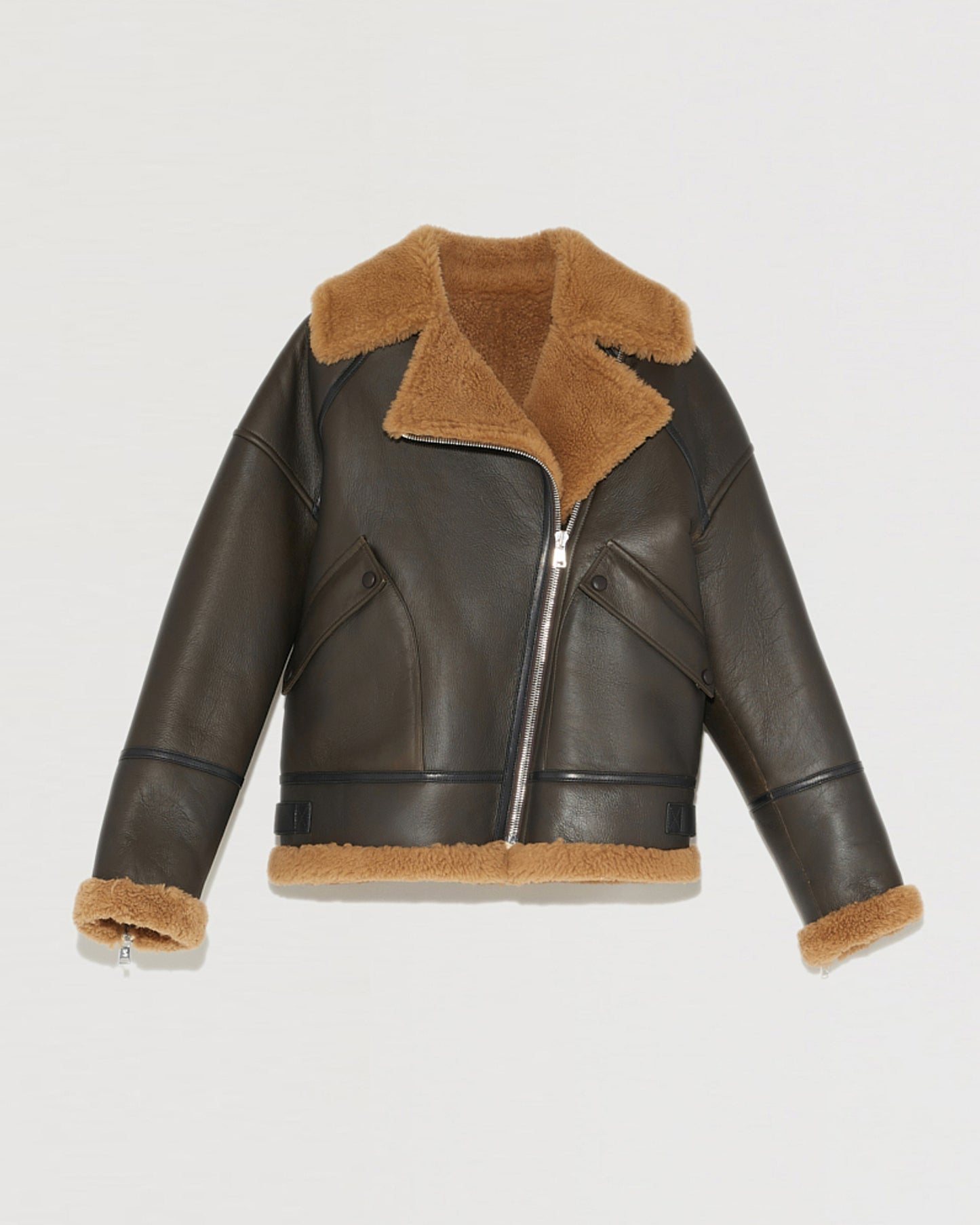 Merino shearling biker jacket -Yves Salomon