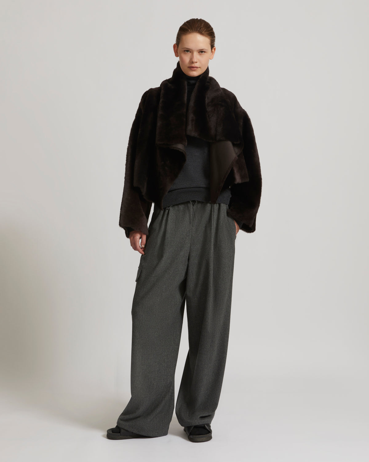 Short jacket in shearling -Yves Salomon