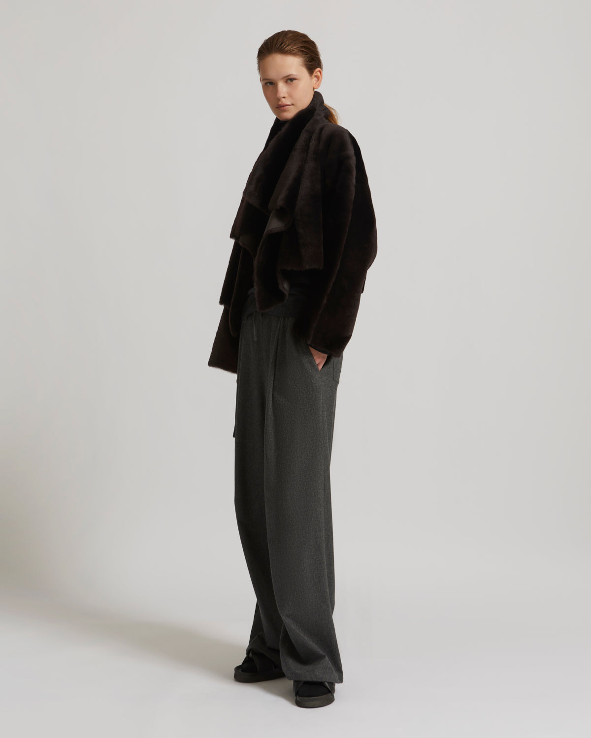 Short jacket in shearling -Yves Salomon