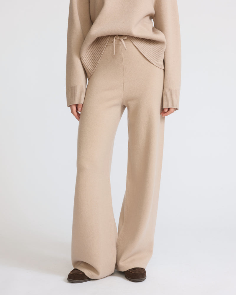 Merino knit wide leg trousers - Yves Salomon - New Fall/Winter Collection