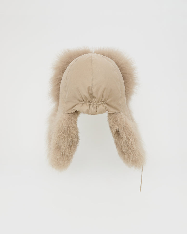 Technical fabric ushanka with fox fur -Yves Salomon