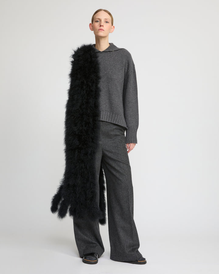 Maxi feather fringe scarf