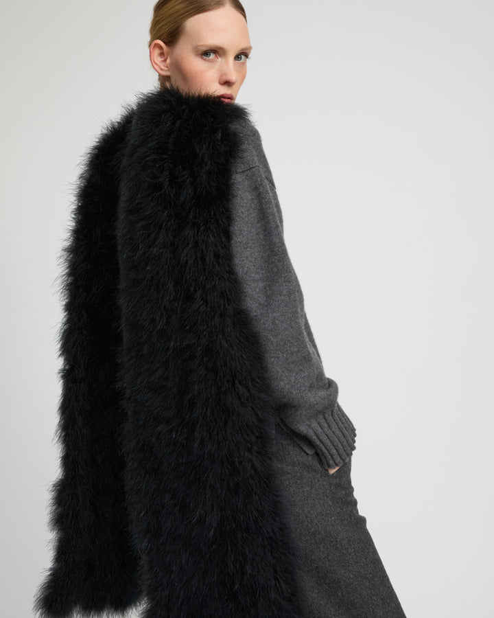 Maxi feather fringe scarf