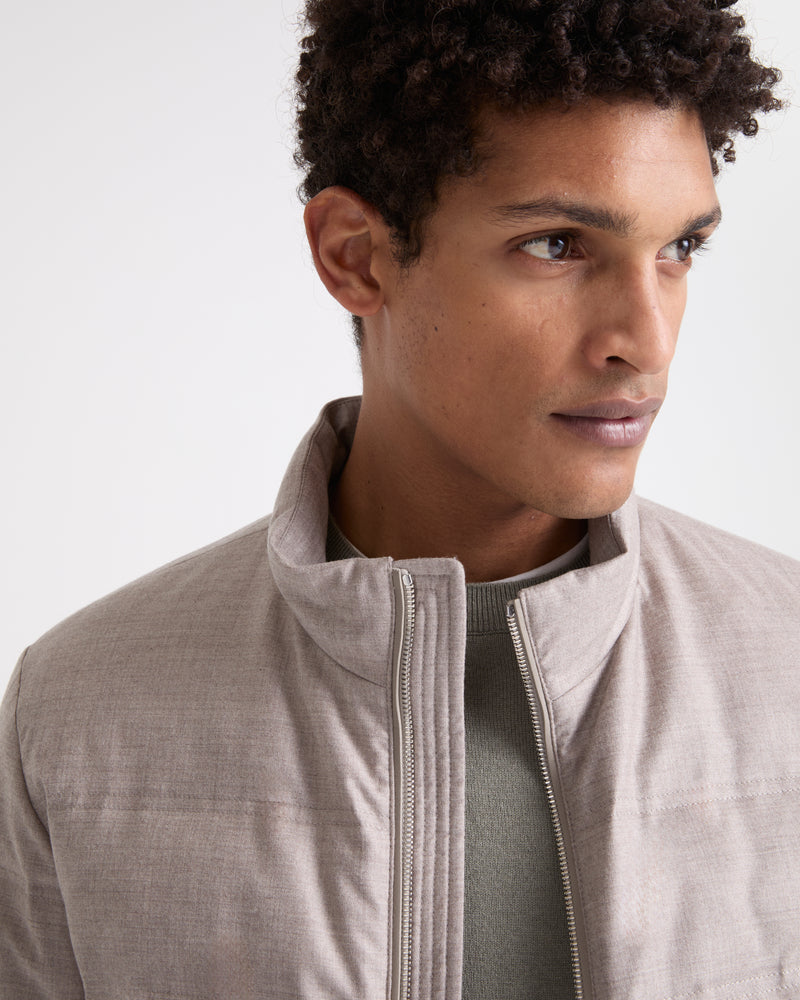 Loro Piana wool-silk fabric down jacket
