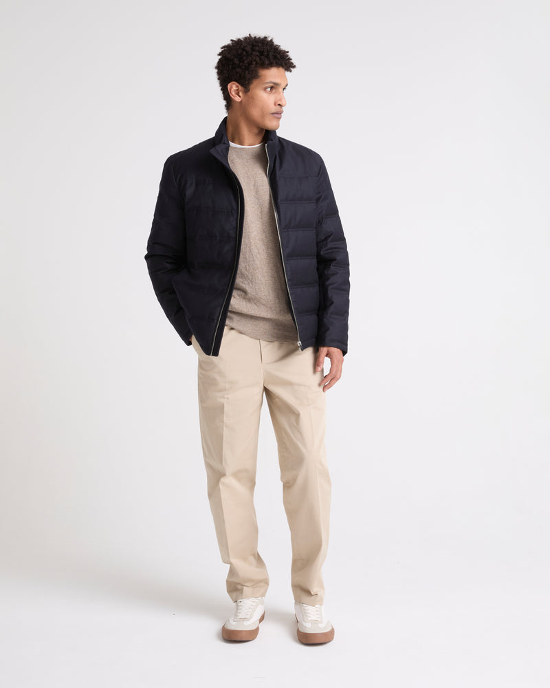 Loro Piana wool-silk fabric down jacket