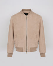 Suede leather varsity jacket