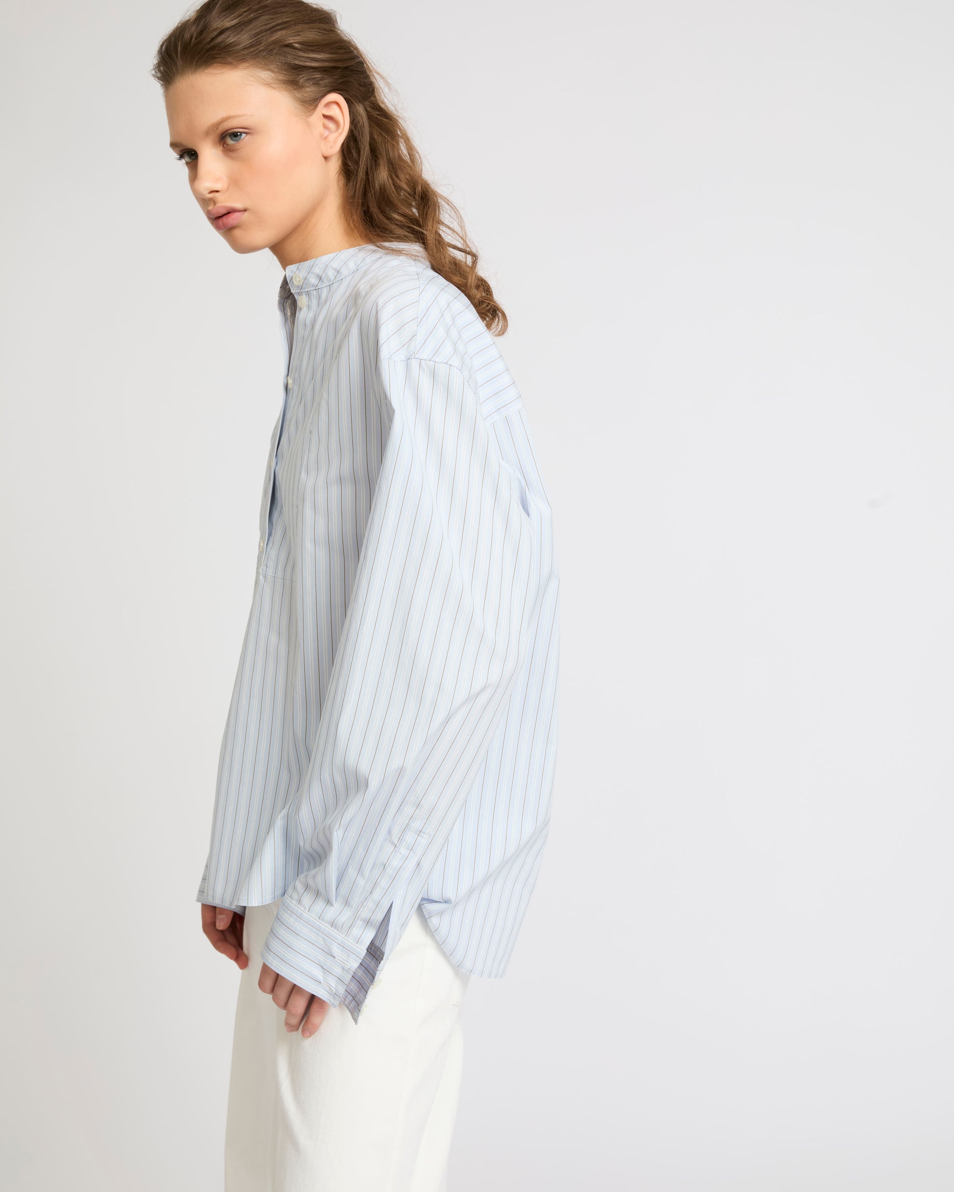 Summer sale -  Striped cotton poplin blouse - Yves Salomon