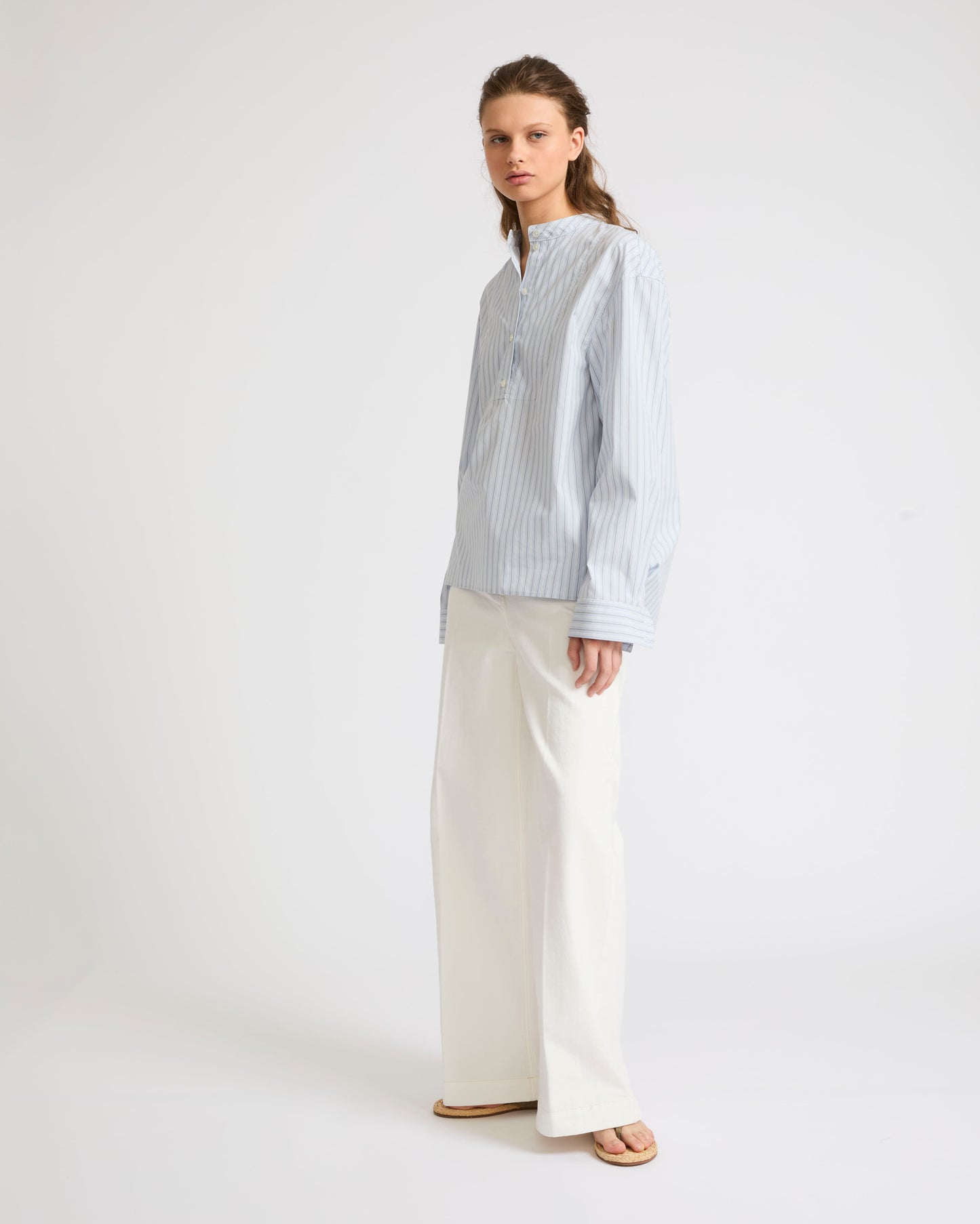 Summer sale -  Striped cotton poplin blouse - Yves Salomon