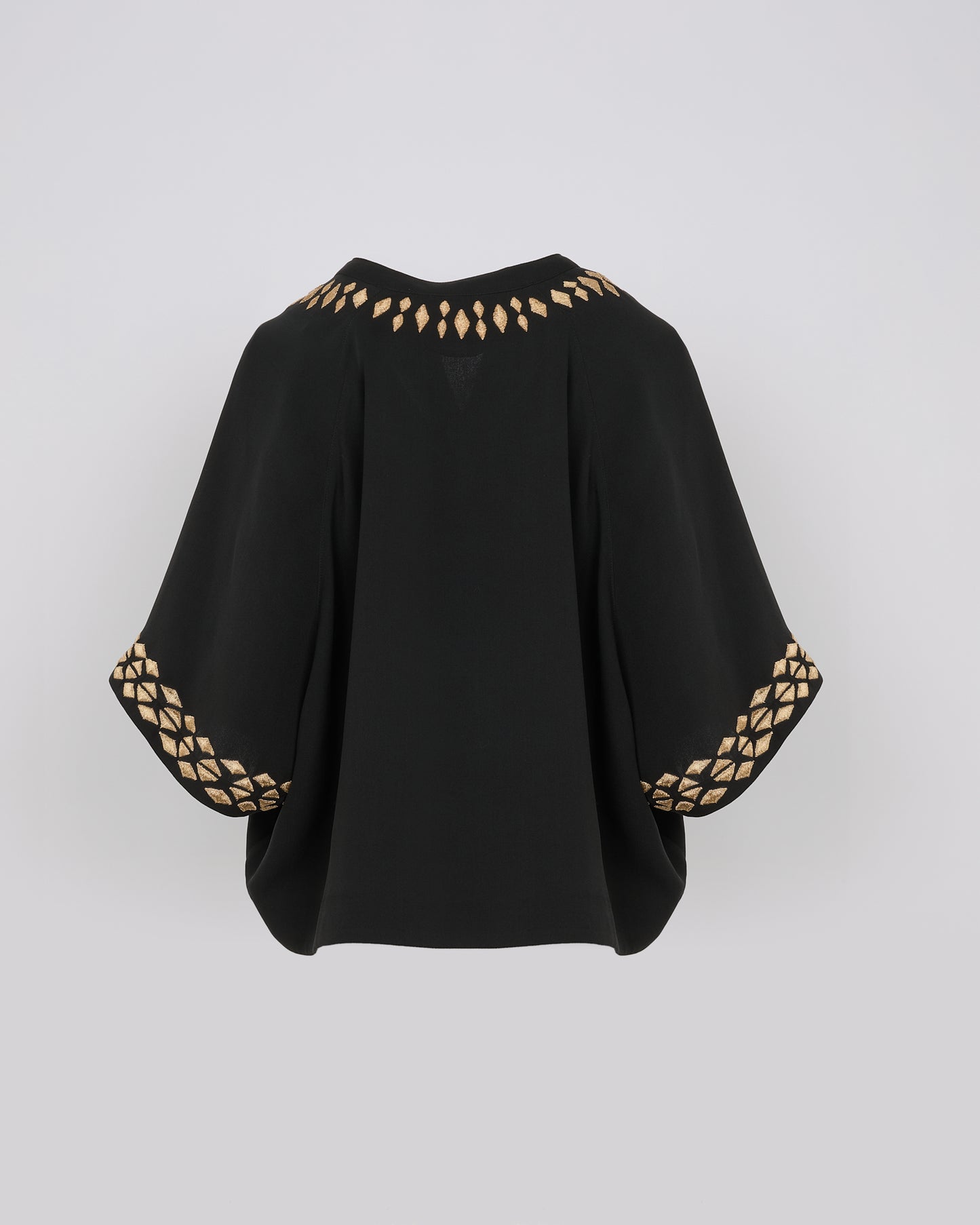 Silk crepe embroidered blouse