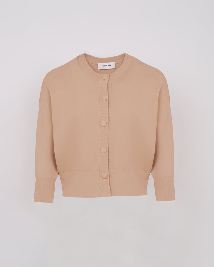 Cropped knitted cardigan