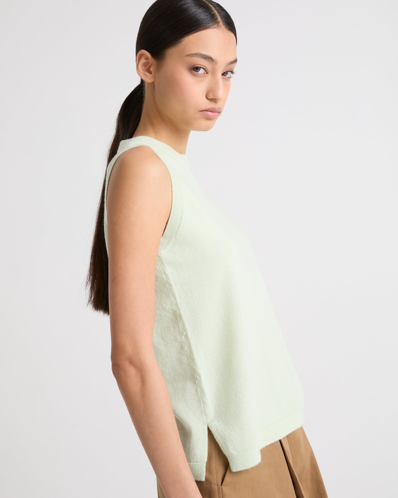Summer sale -  Wool-cashmere knit tank top - Yves Salomon