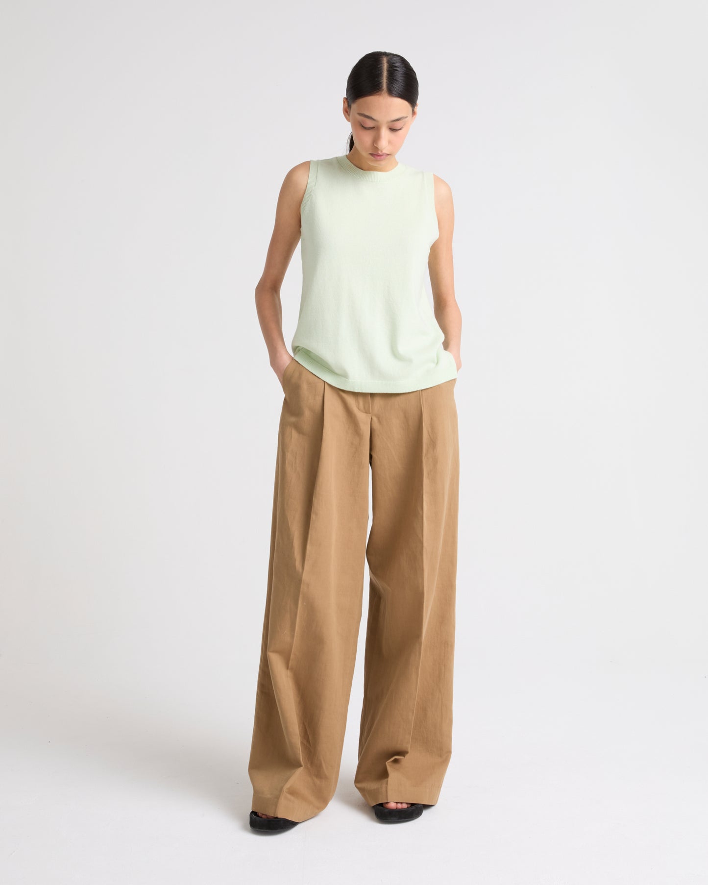Summer sale -  Wool-cashmere knit tank top - Yves Salomon