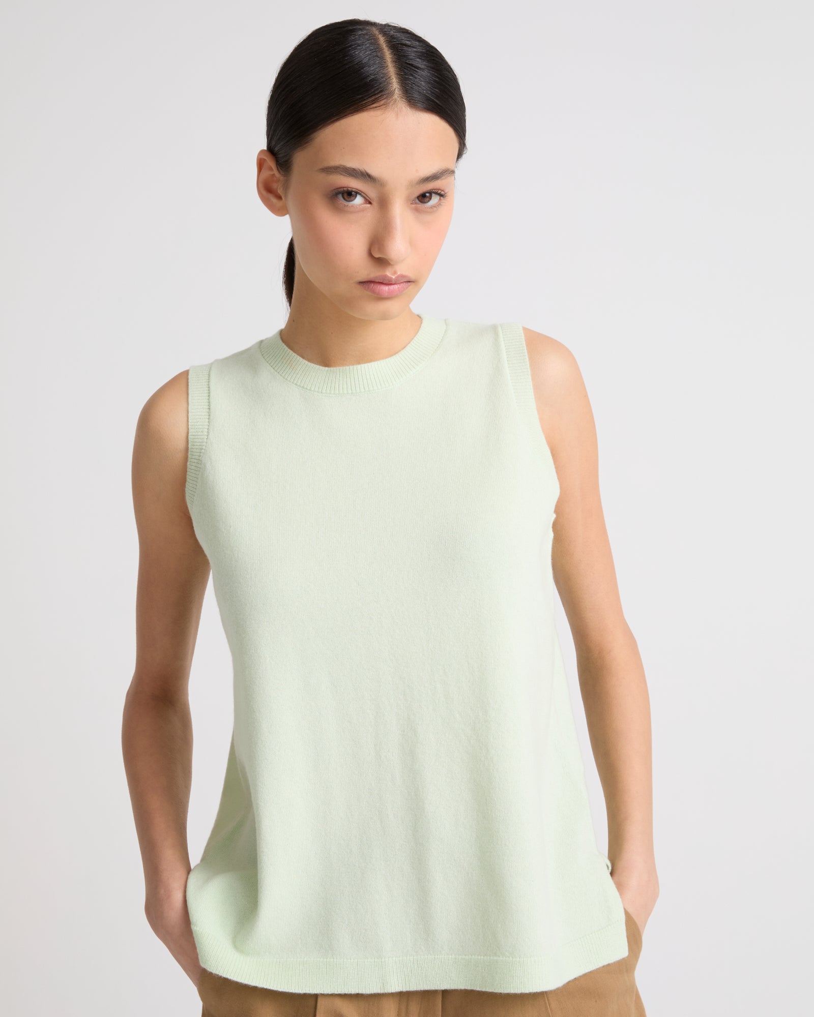 Summer sale -  Wool-cashmere knit tank top - Yves Salomon