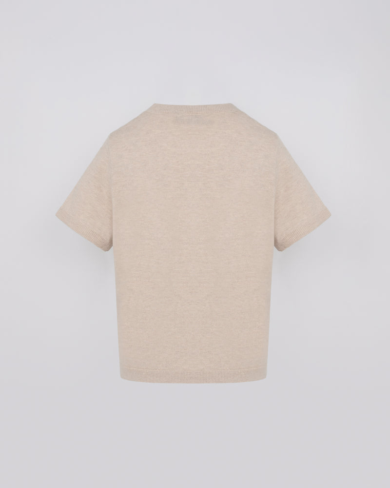 Wool-cashmere knit t-shirt