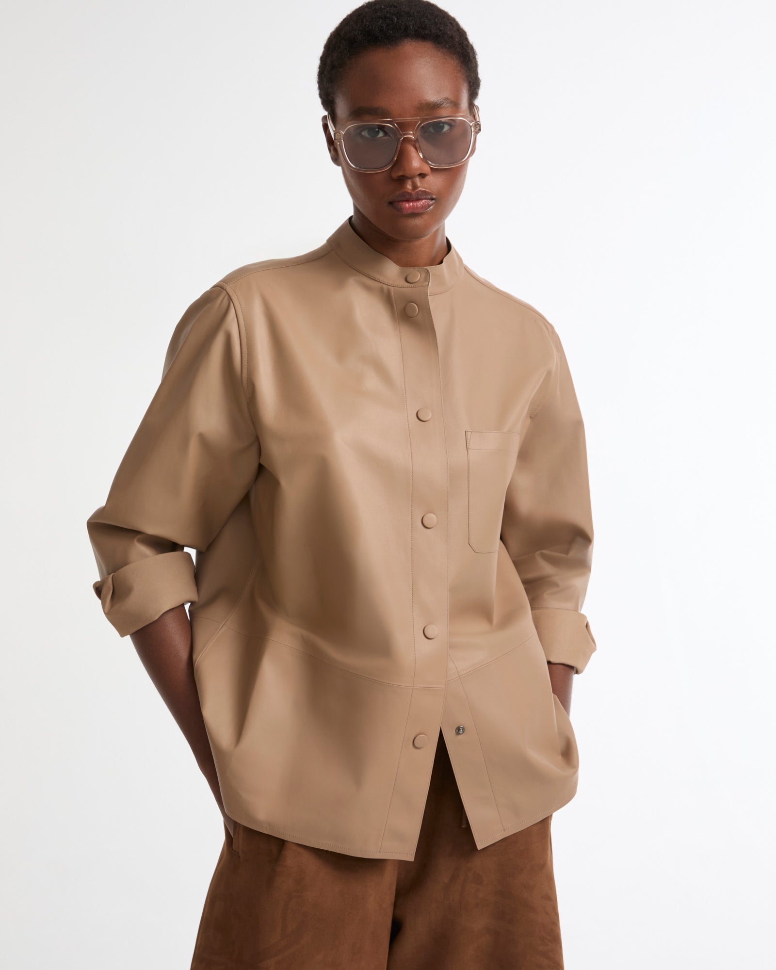 Supple lambskin shirt -Yves Salomon - New spring summer collection