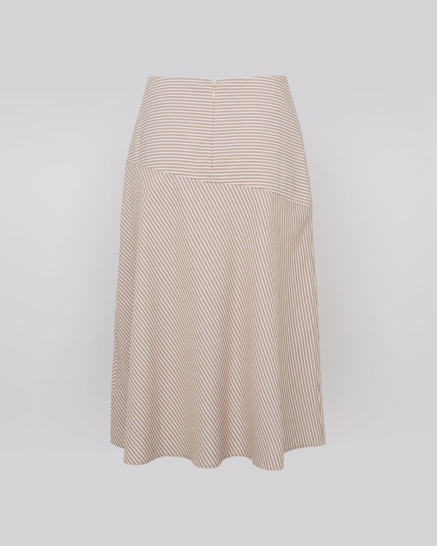 Striped cotton poplin skirt